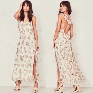 NEW! LoveShackFancy- Floral Chiffon Sally Dress in Pale Yellow Dream Size Small